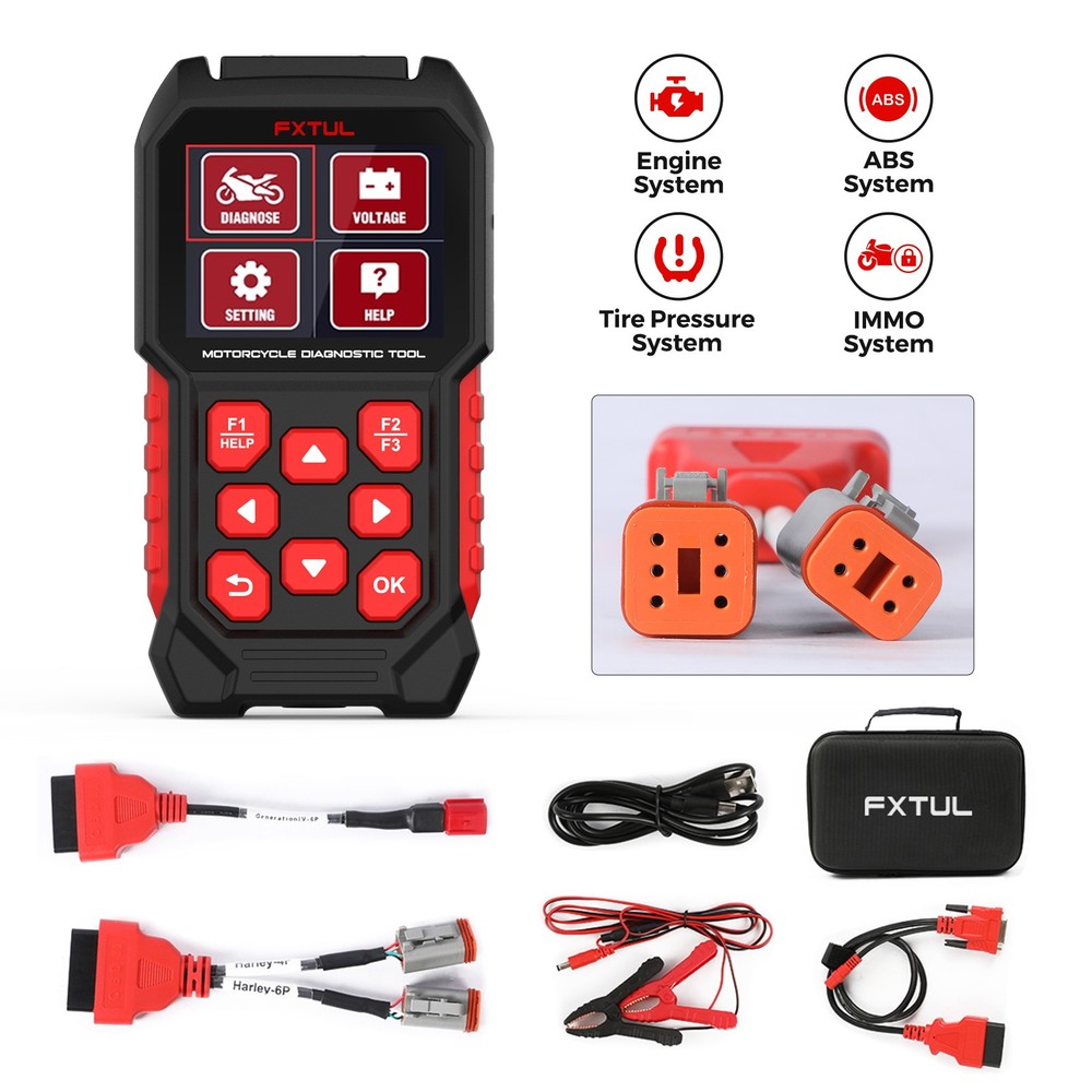 FXTUL M4 Harley Motorcycle Diagnostic Tool OBD2 Full System Code Reader Scanner