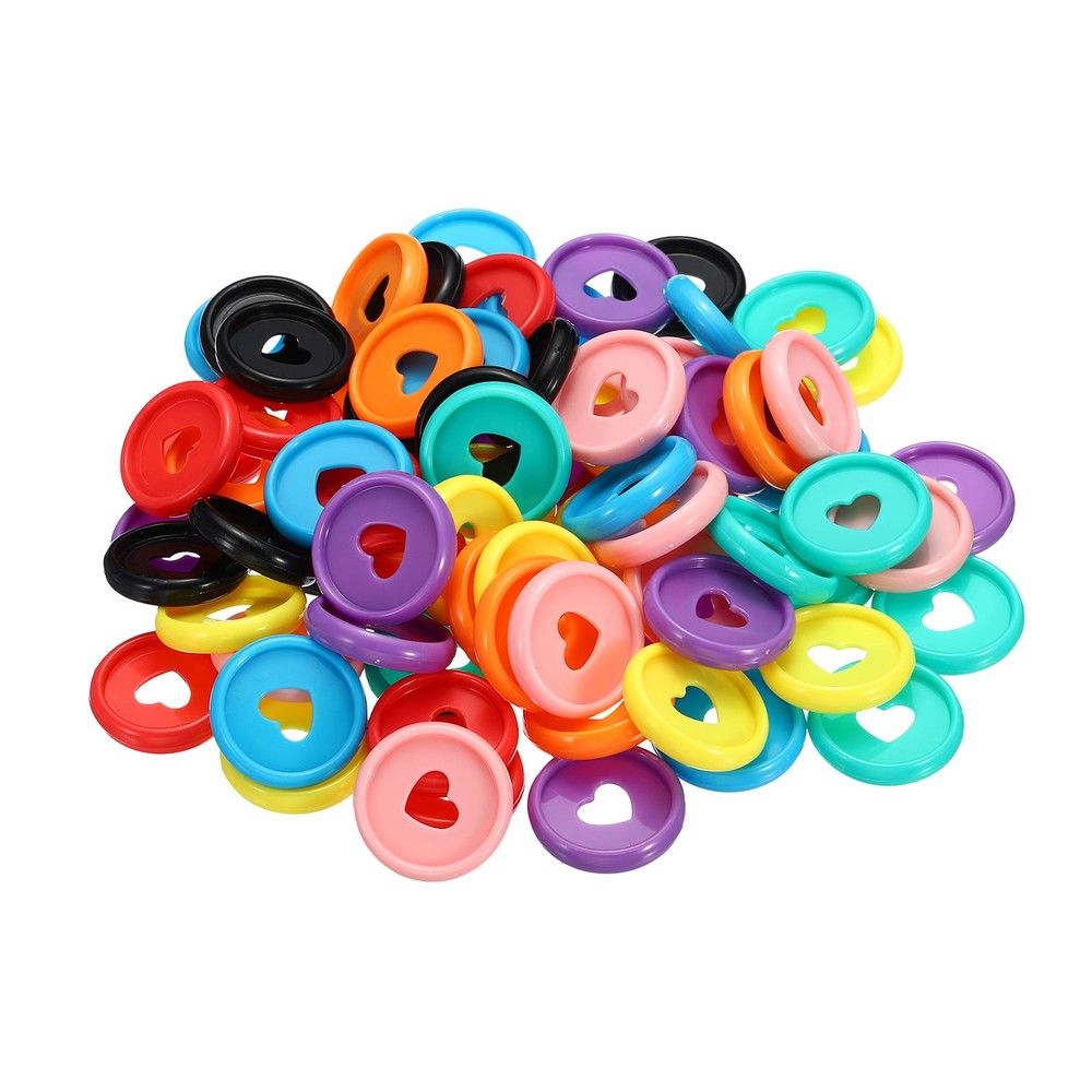24mm Book Binding Discs 80pcs Discbound Expansion Discs Heart, Assorted Colors