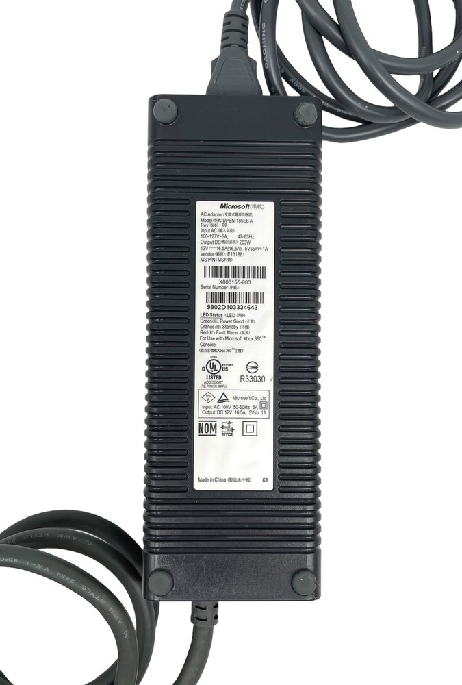 Microsoft AC Power Adapter Supply for Xbox 360 Pre-Owned