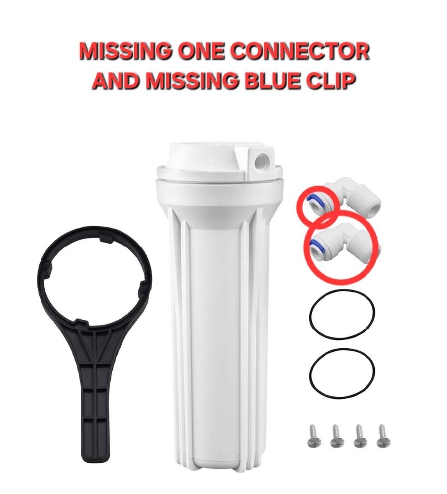 Geekpure 10" Universal Reverse Osmosis Filter Housing for RO System 1/4" Port