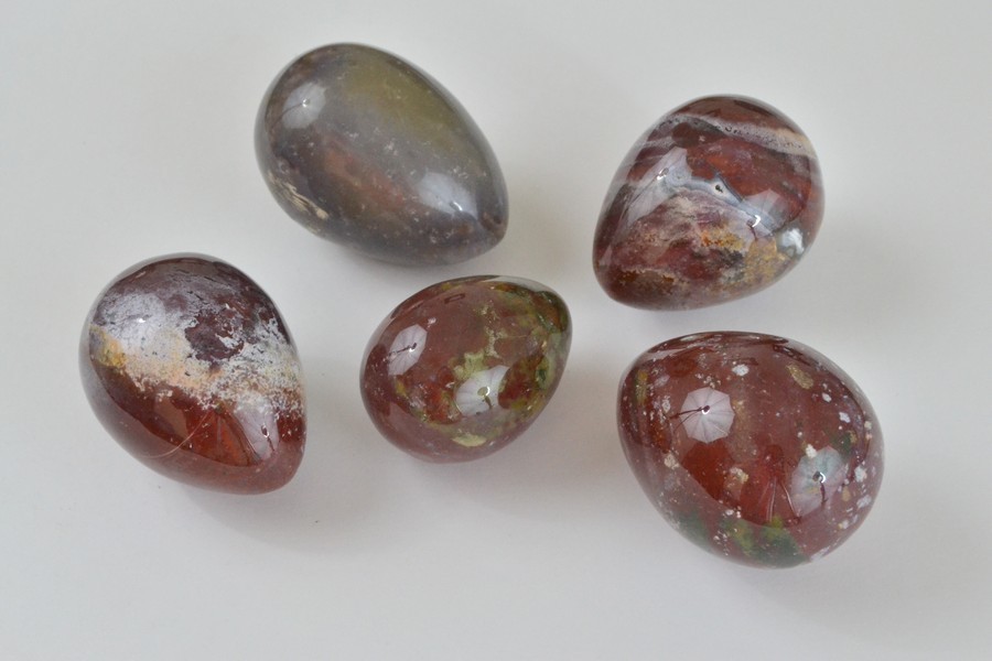 5 PCS ASSORT COLOR AGATE STONE ROCK EGG DISPLAY #T-2178