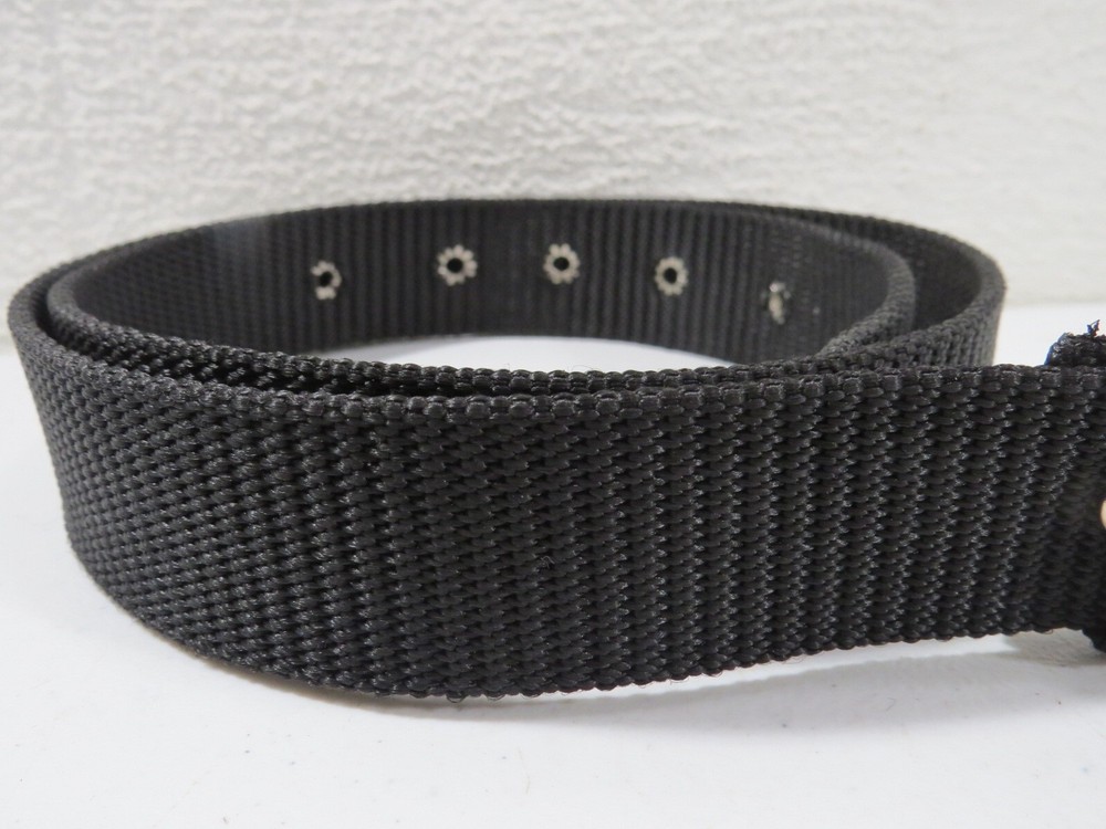 Nylon Web Belt Black Mens Size 32 Adjustable Silver Tone Buckle