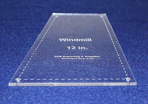 Windmill Quilting Template- For 12" Square Clear 1/8"