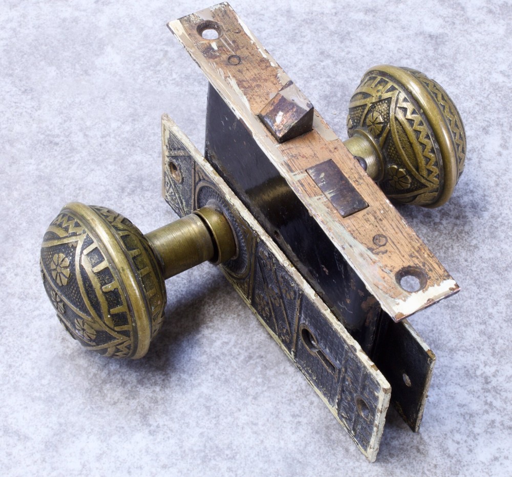 Antique Ornate Brass Door Knobs