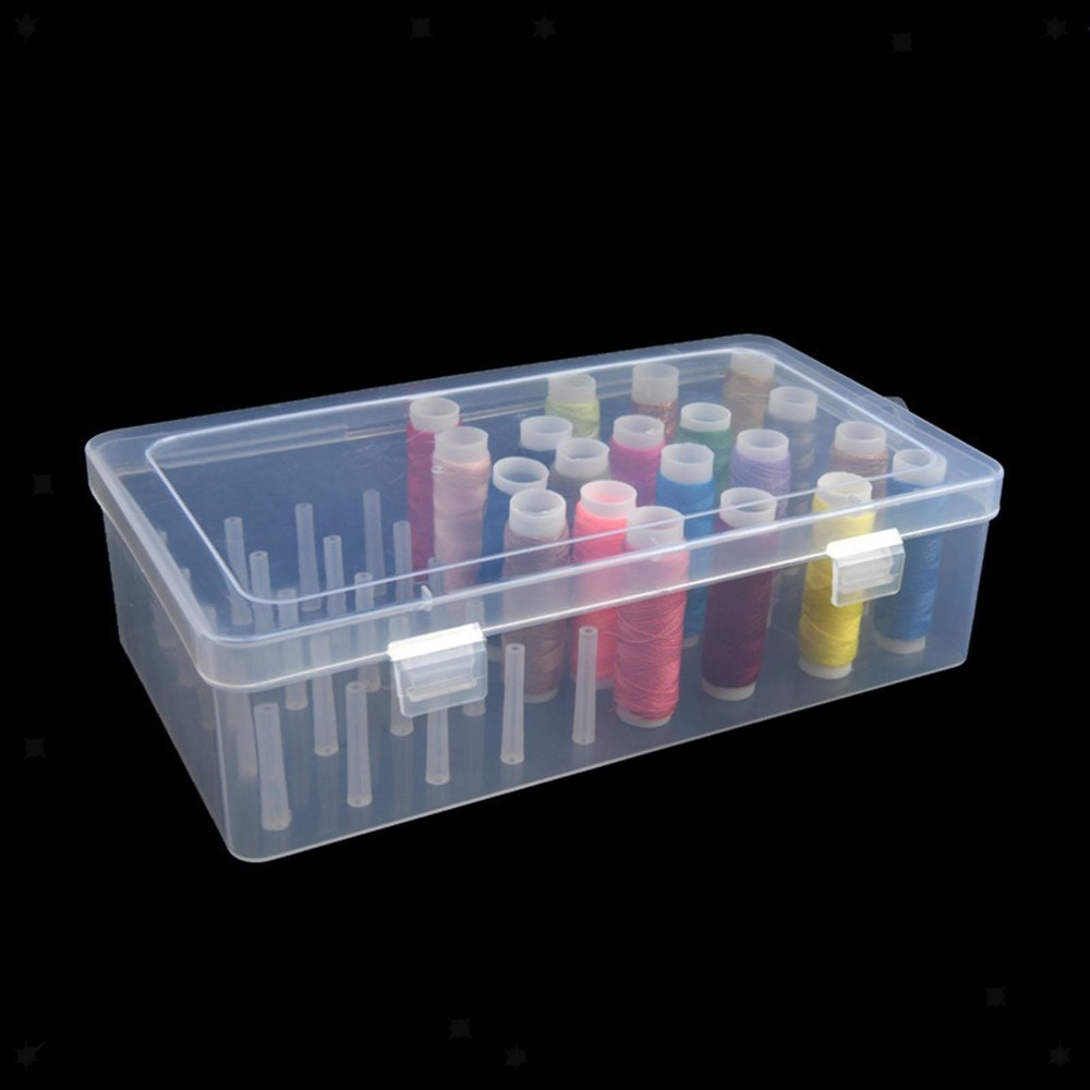 Sewing Thread Storage Box Large Capacity Clear Sewing Yarn Spools Container