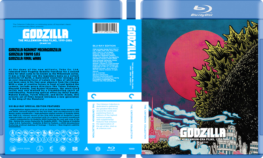 Godzilla Collection / Gamera Custom blu-ray covers / W cases (no discs)