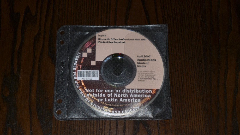 Microsoft Office Professional Plus 2007 - April 2007 Applications Student Media