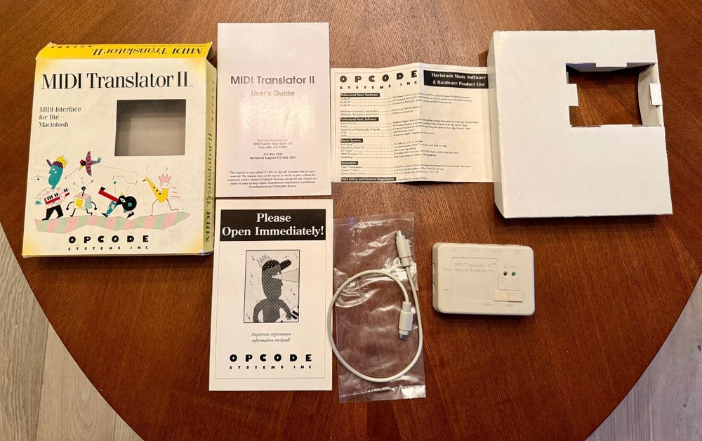 Opcode MIDI Translator II Interface for Macintosh - original box, cable, manuals