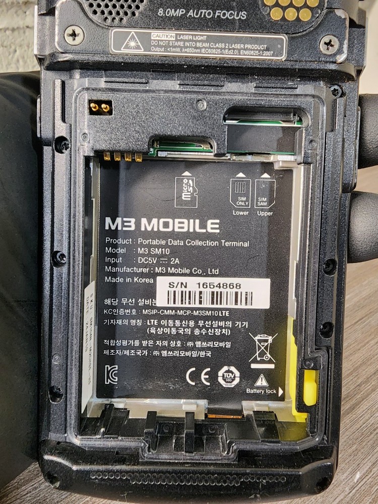 M3 Mobile SM15 Touch Android PDA Data Collector Scanner, pre-owned .