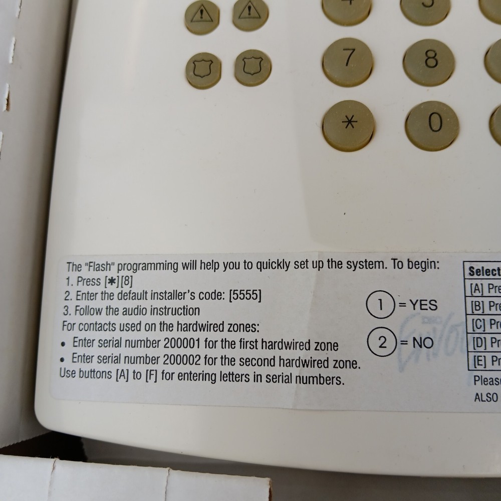 DSC NT9010 Security System Control Panel New Old Stock Manual And Transformer