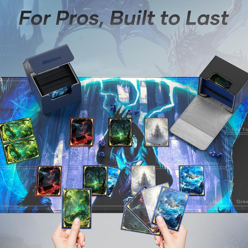 Rectangular Card Deck Box Holds 200+ Unsleeved Cards - Perfect for Gaming