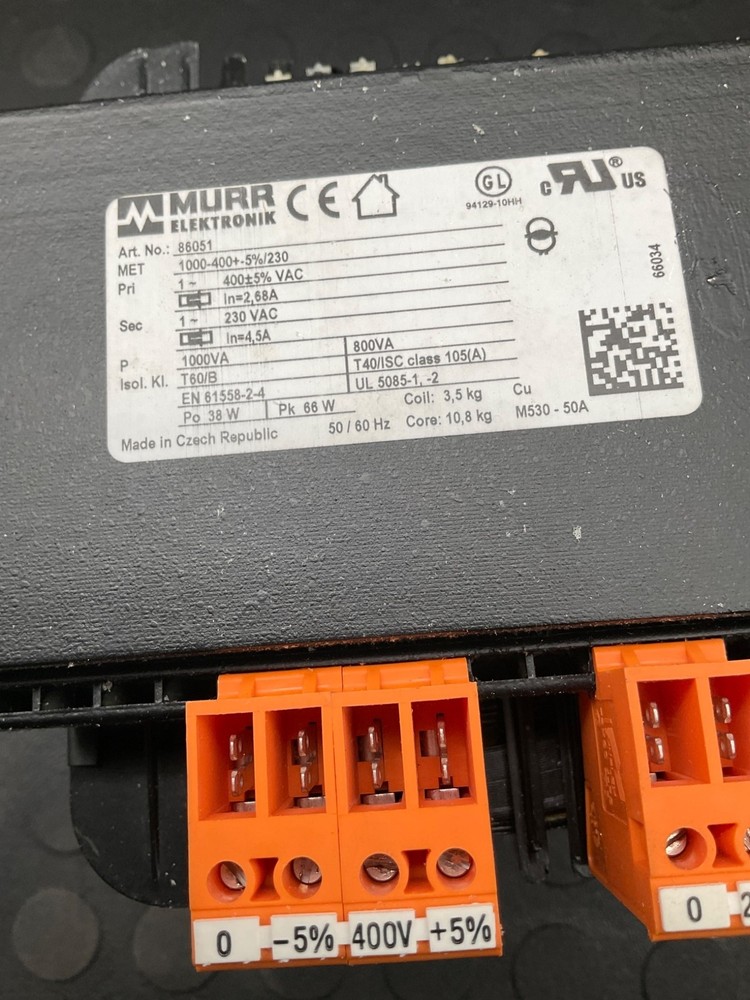 MURR 86051 Isolation Transformer USED