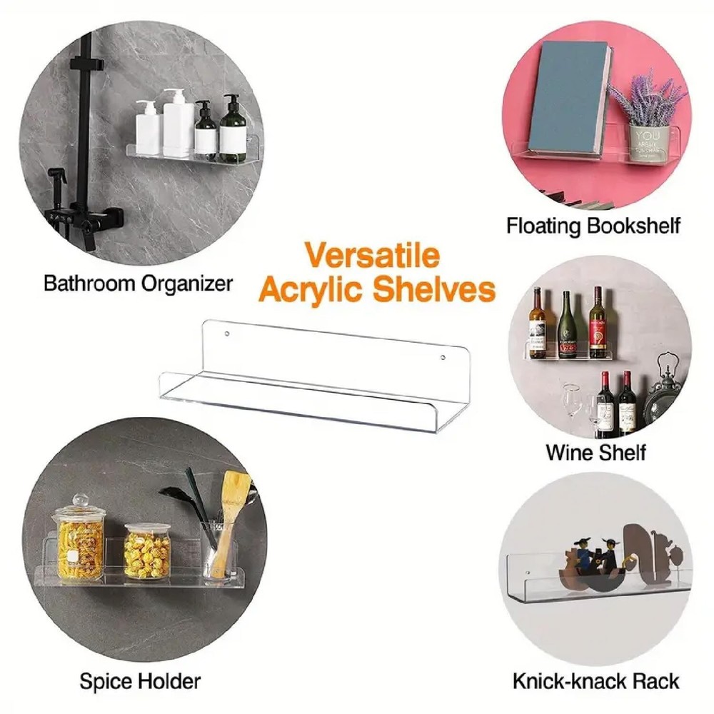 Wall-Mounted Acrylic Shelves Suitable for Wall-Mounted Display Rack Storage R...