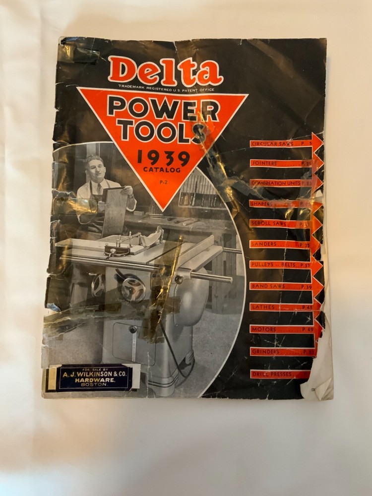 VINTAGE DELTA POWER TOOLS 1939 CATALOG