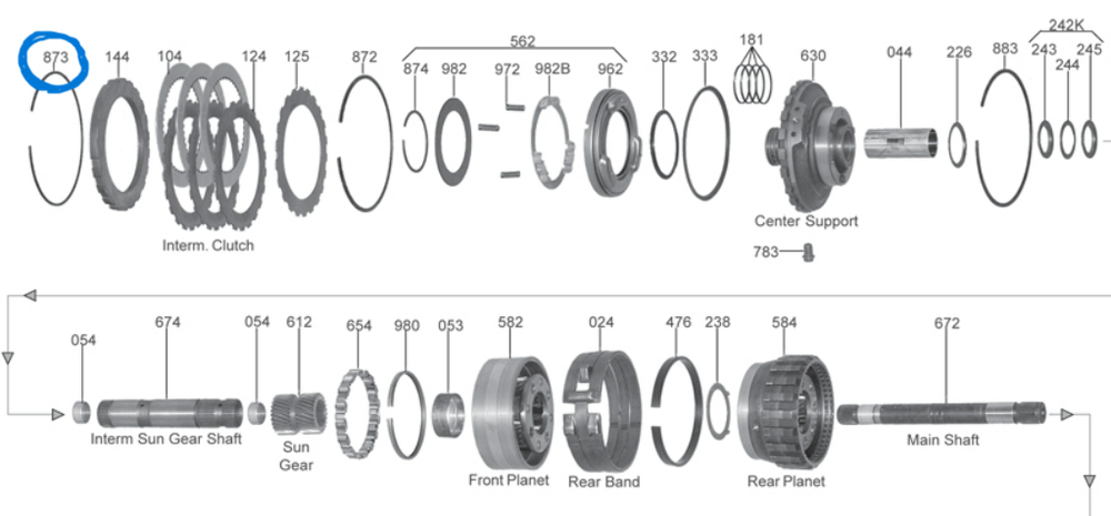 TH400 4L80E Heavy Duty Intermediate Clutch Adjustment Snap Ring .060" Thick