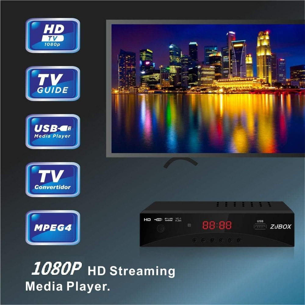 Digital TV Converter Box with HDMI Output and Recording Functionality