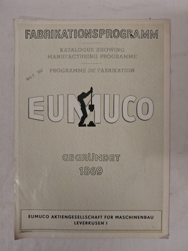 1957 Eumuco Press Brakes Catalog Showing Manufacturing Program