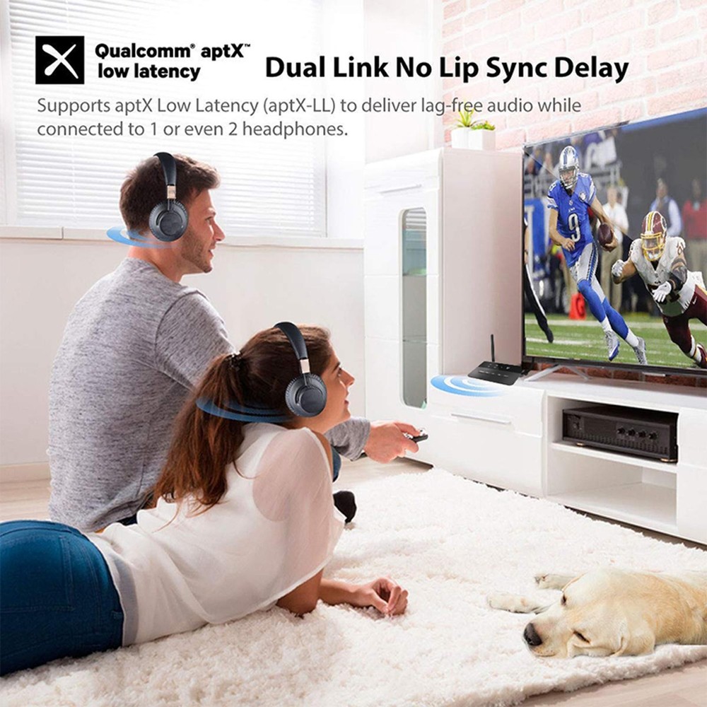 Wireless Bluetooth RCA Transmitter Receiver Audio Adapter 3.5mm AUX Jack TV PC