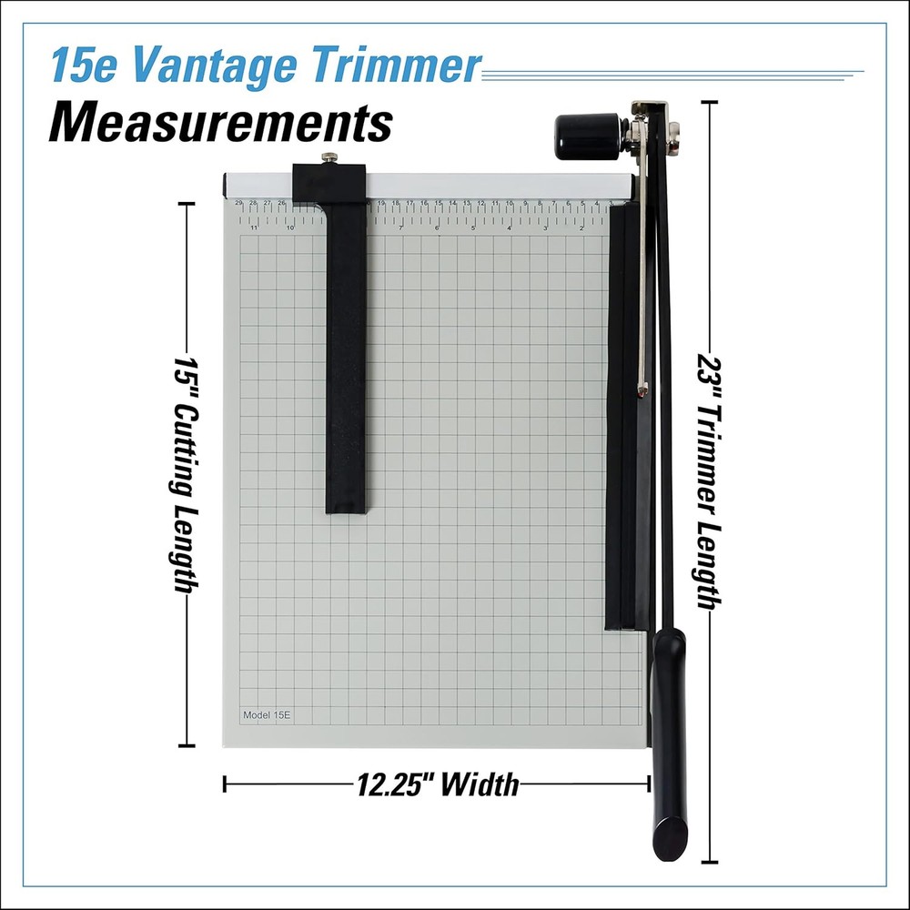 Dahle 15e Vantage Paper Trimmer, 15" Cut Length, 15 Sheet, Automatic Clamp,...