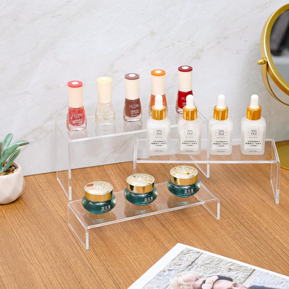 3 Pcs Large Clear Acrylic Riser Set Acrylic Display Rectangular Display Risers