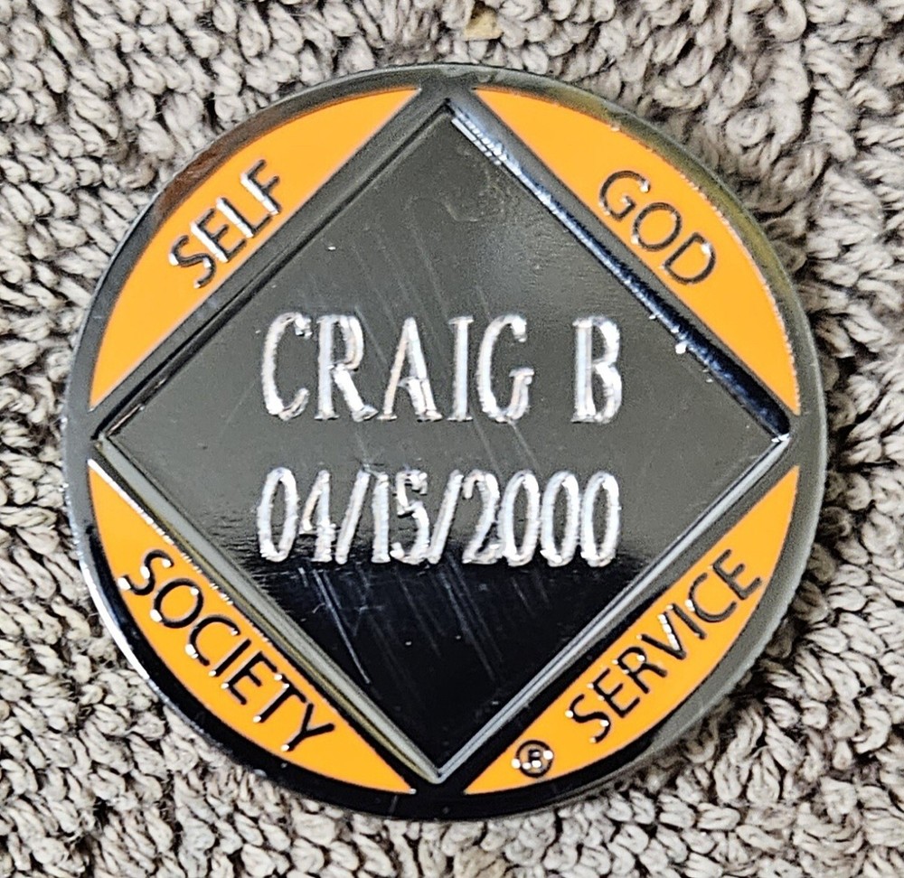 Narcotics Anonymous Medallion Custom Engraved with Name/clean Date.