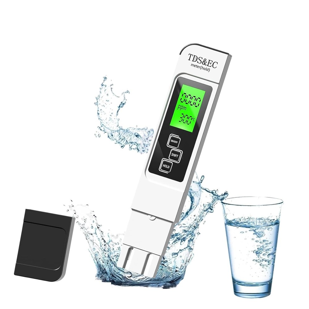 Water Testing Kits for Drinking Water- 4 in 1 TDS Meter Black & White