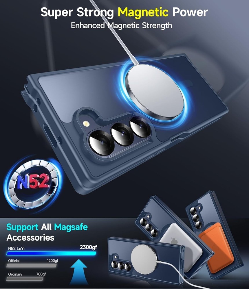 for Galaxy Z Fold 6 Case 2Pcs Screen Protector, Magnetic Integrated Structure