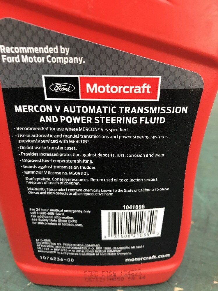 Auto Trans Fluid-Mercon V - Quart MOTORCRAFT XT-5-QMC