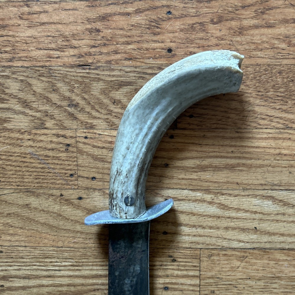 Antique Handmade Knife, Antler Bone Handle