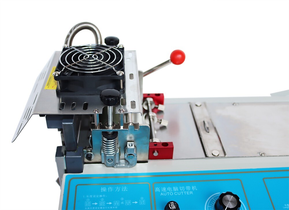220V Hot&Cold Automatic Belt Cutter Ribbon Cutting Machine Max Cut Width 3.1''