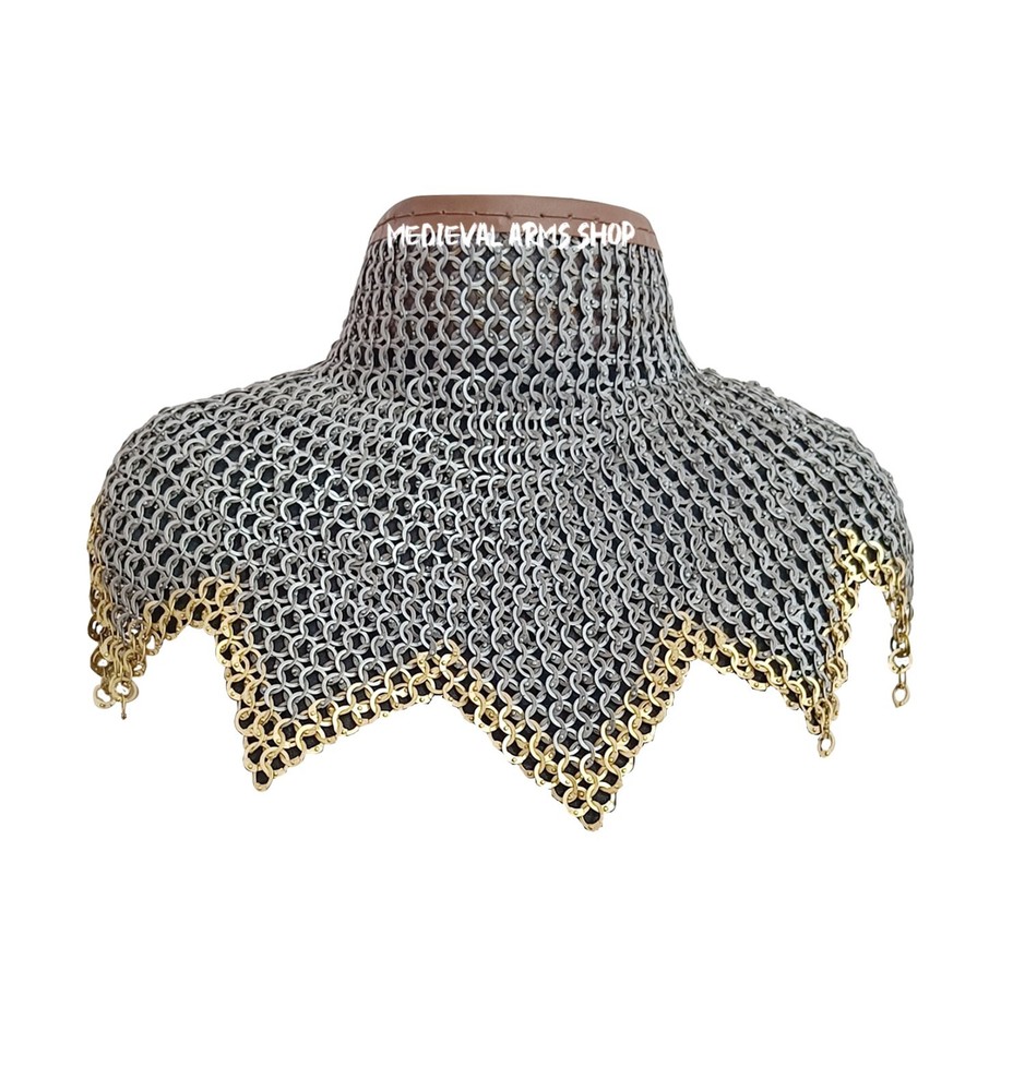 Chainmail Collar, zig zig Bottom Two brass row bottom - Bishops Mantle