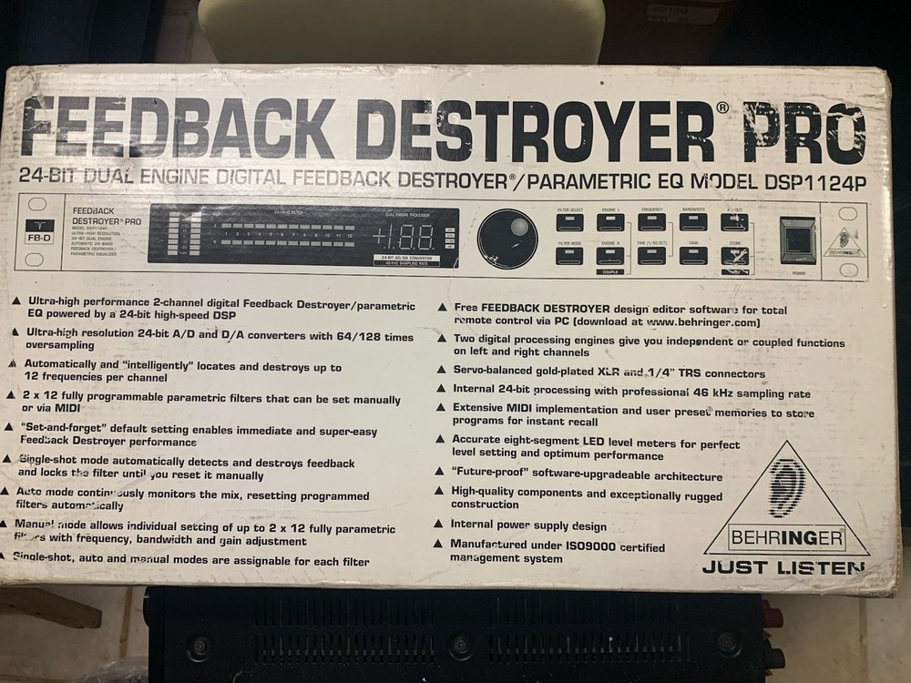 Behringer Feedback Destroyer Pro Model DSP 1124P 24-Bit Dual Engine Parametric