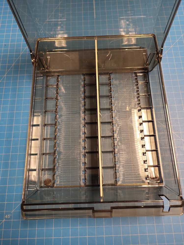 SRW Equipment Slide Box Smoked Gray Plastic Storage Organizer Container