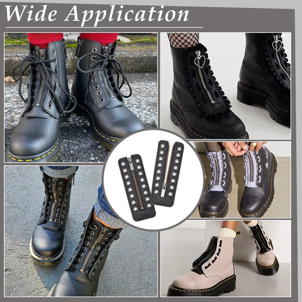 Leather Lace-in Boot Zipper Inserts