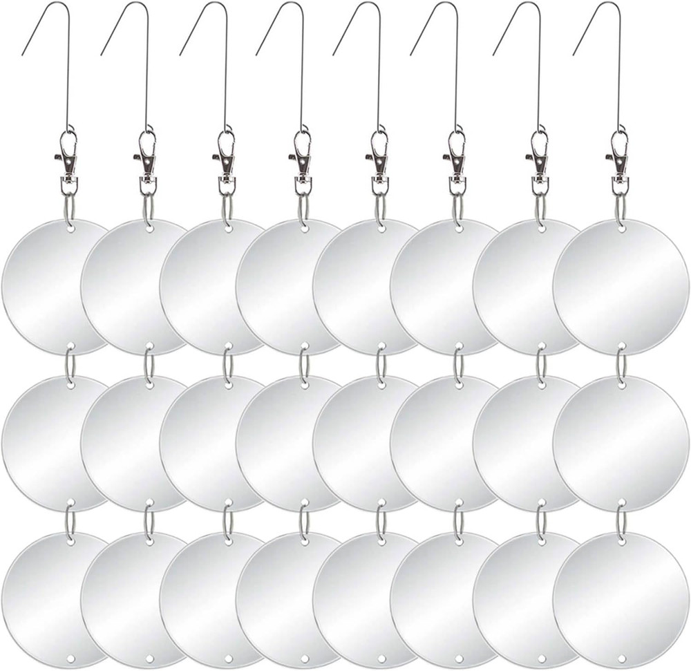 Upgraded Bird Scare Discs Set - Large 24 Discs - Highly Reflective Double-Sided