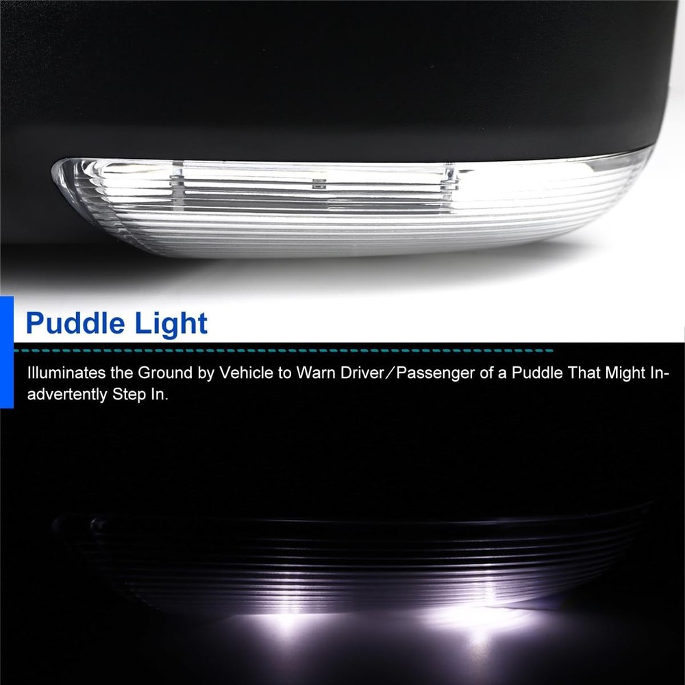 Left/Driver Manual Fold + Heated + Temp Sensor Mirror For 2013-19 Dodge Ram 1500