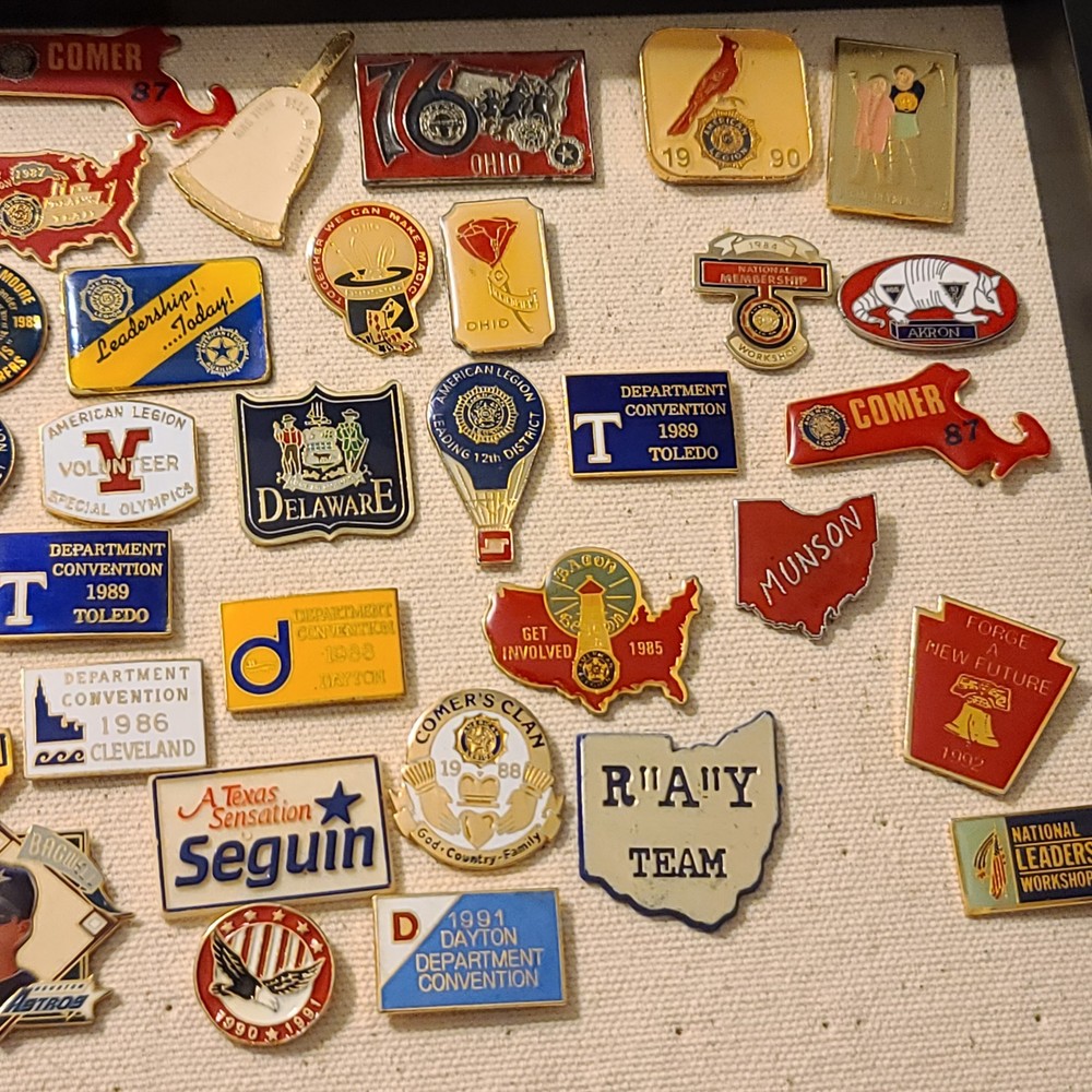 Wall Hanging Of Various Pins