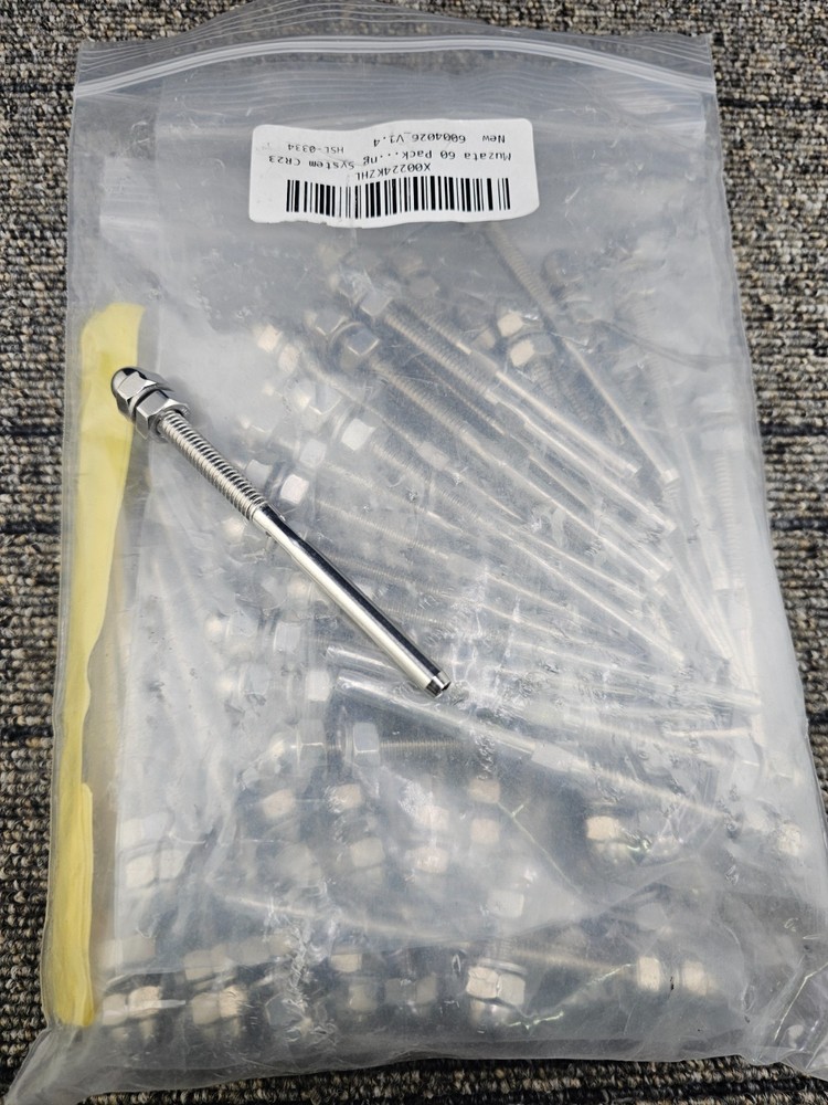 (QTY 60) Muzata CR23: 1/8" Cable Railing Hardware Assembly