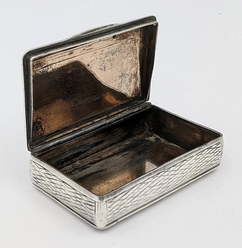RUSSIAN ANTIQUE SOLID SILVER & NIELLO ENAMEL SNUFF BOX MOSCOW 1848