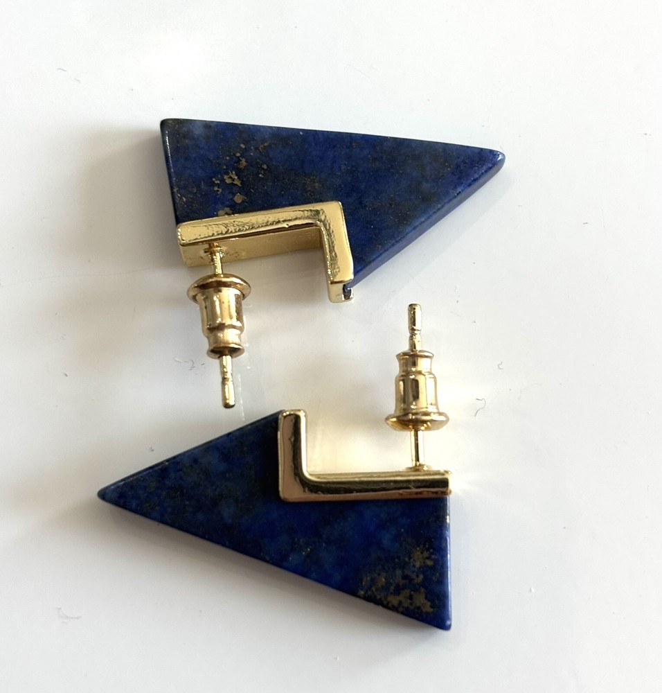 Lapis Geometric Dagger Studs