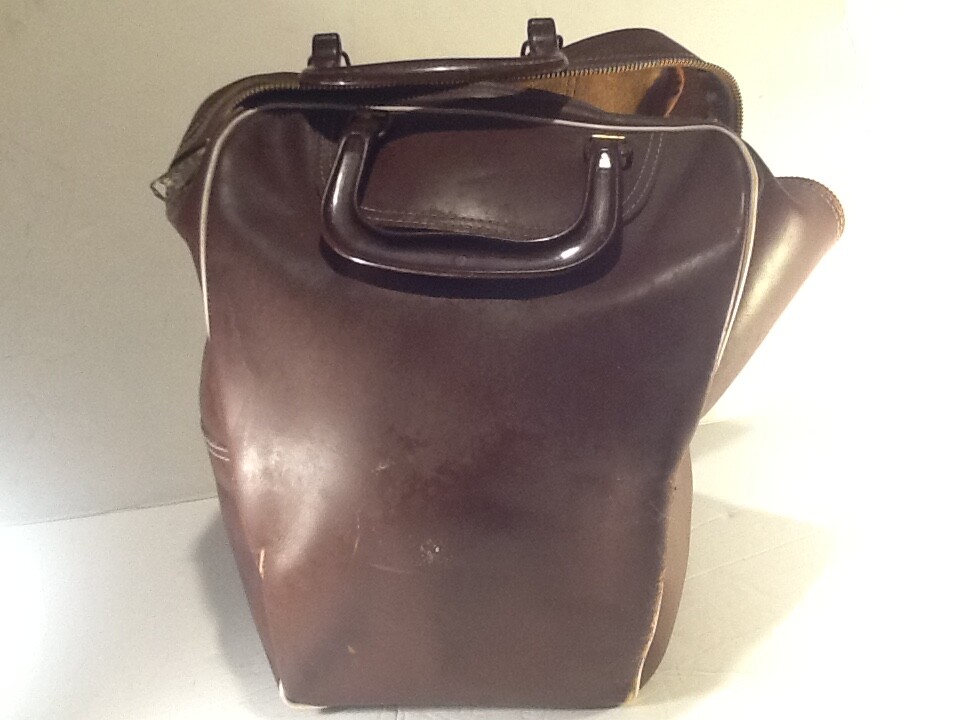 Vintage Bowling Ball Bag Brown Leather
