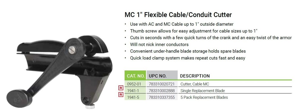 Greenlee 0952-01 MC Cable Cutter