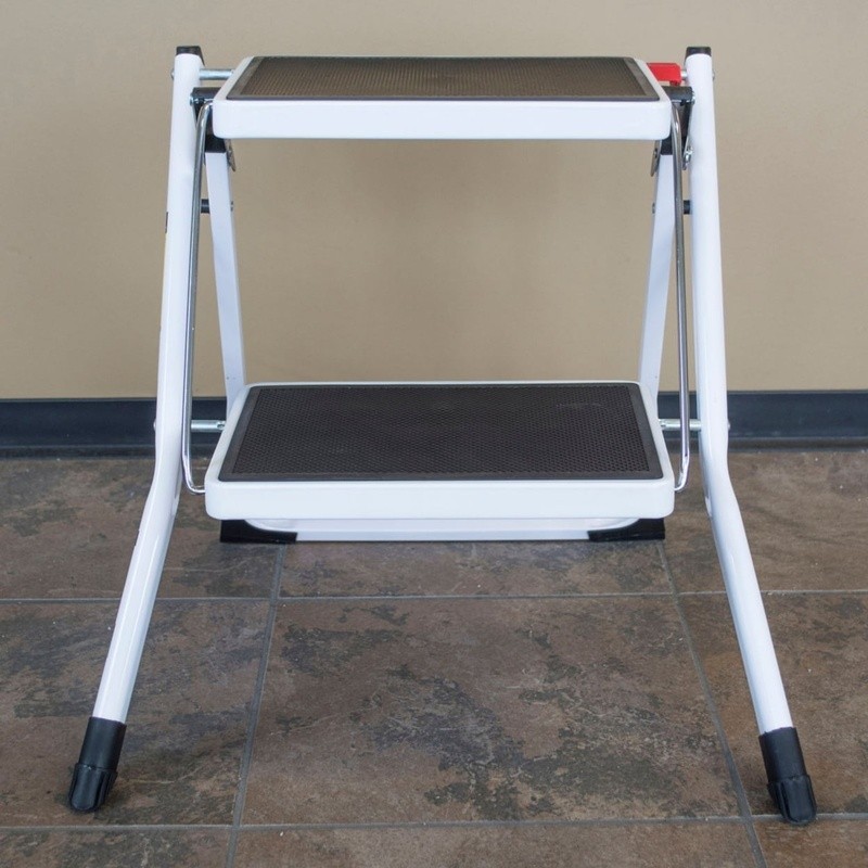 Two Step Mini Step Ladder Folding Utility Stool Compact Design Home Use