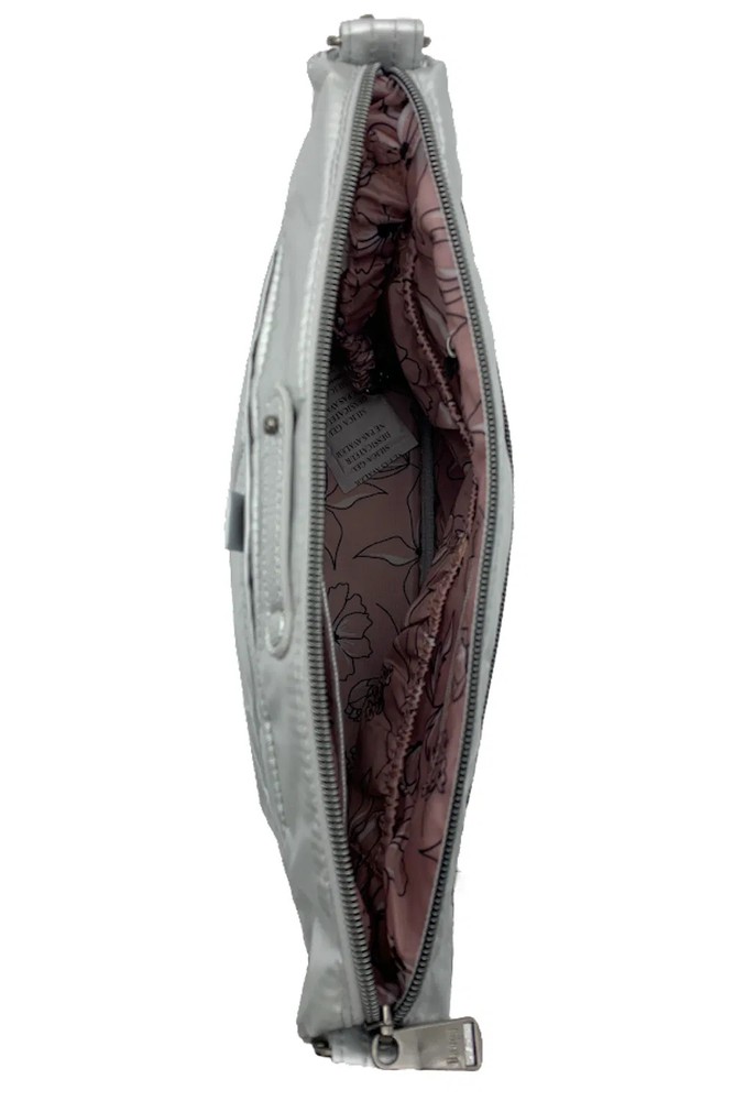 Lug RFID Medium Crossbody Multi-Strap & Charm Flare 2 Metallic Silver