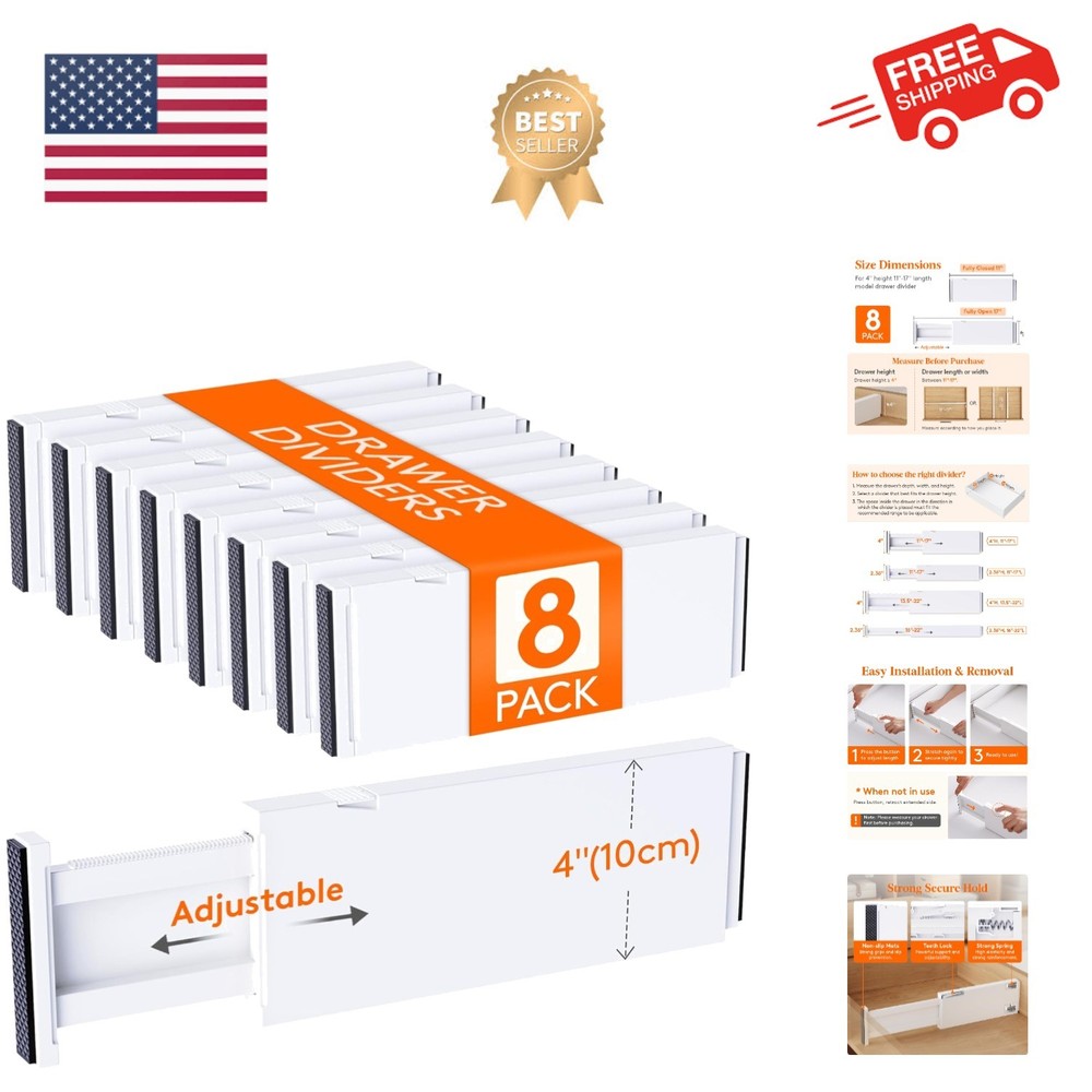 8 Pack Adjustable 4