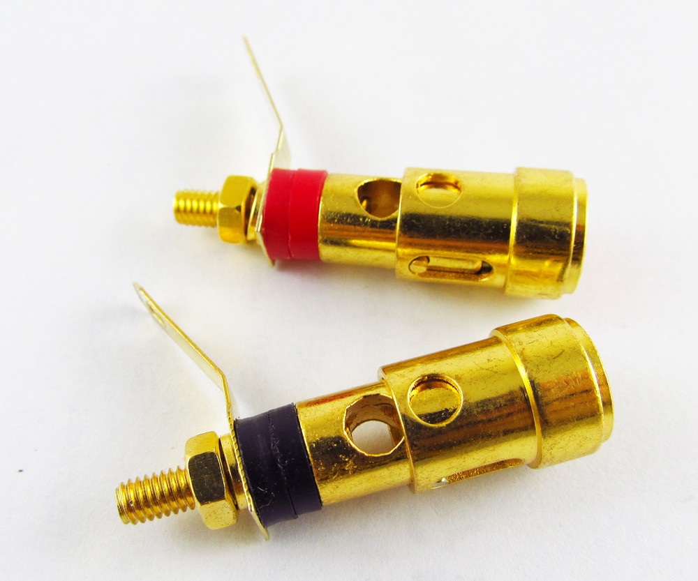 50pcs Spring Loaded Type Gold Speaker AMP Terminal Binding Post Red and Black