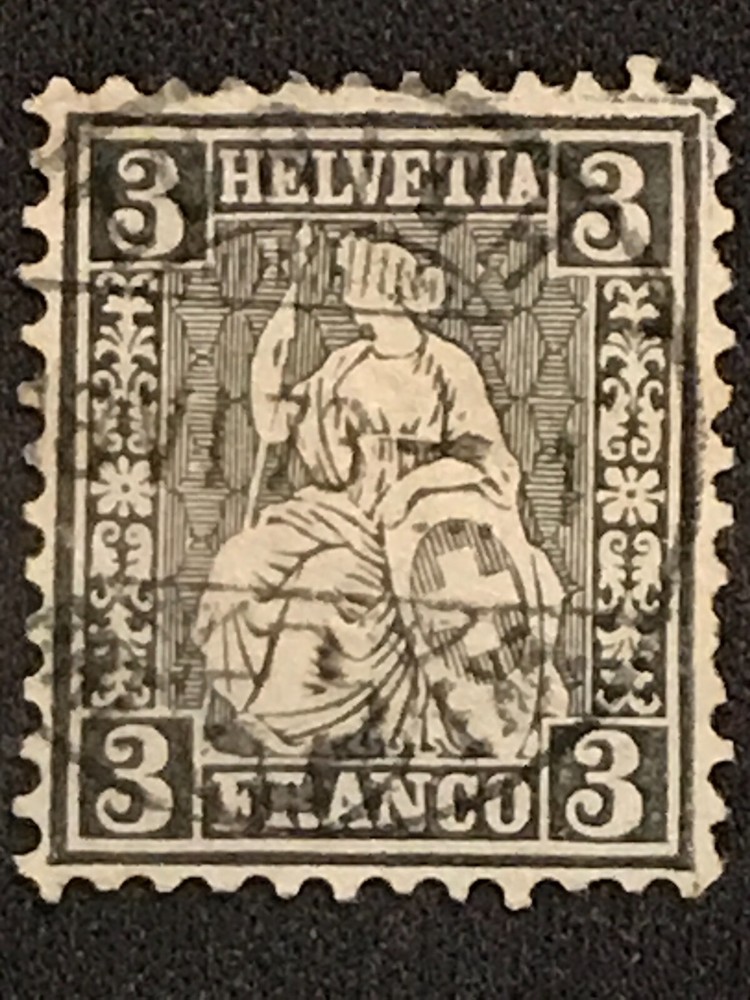 Switzerland SC #42 Used Tiny Thin 1862