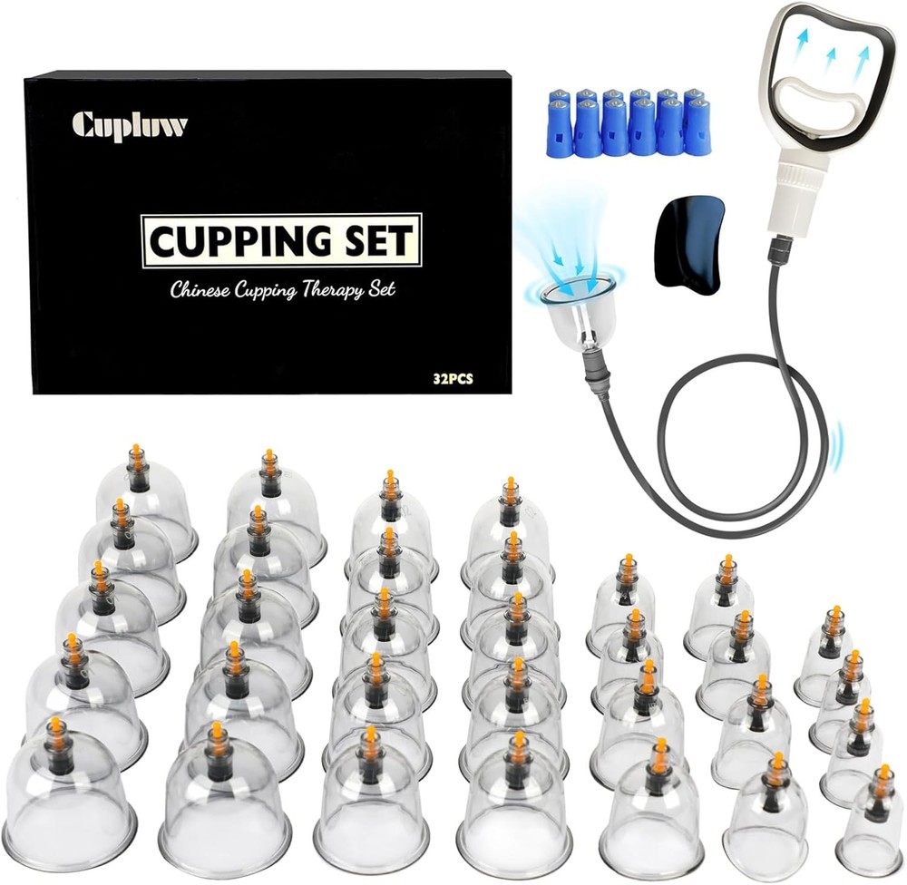 Vacuum Cupping Set 32 Cups with Manual Pump
