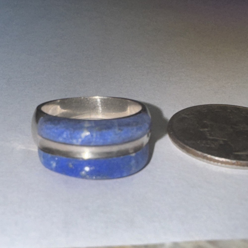 Sterling Silver And Blue Lapis 6.75 Ring