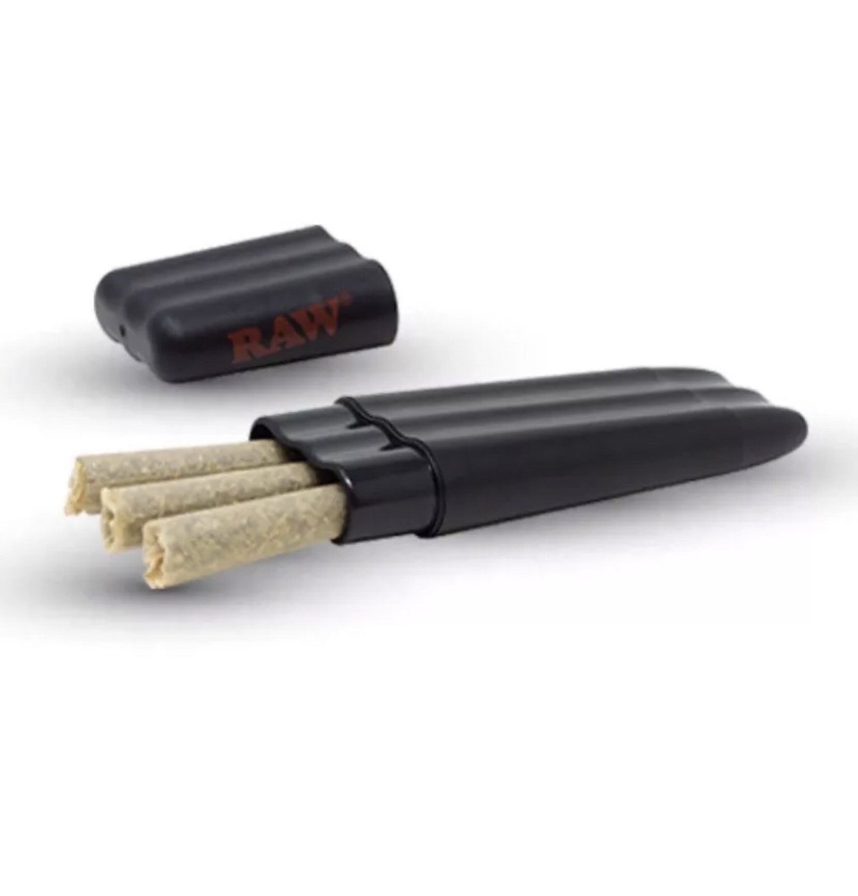 RAW black KING size pre rolled cone + Raw Three Tree Cone Case